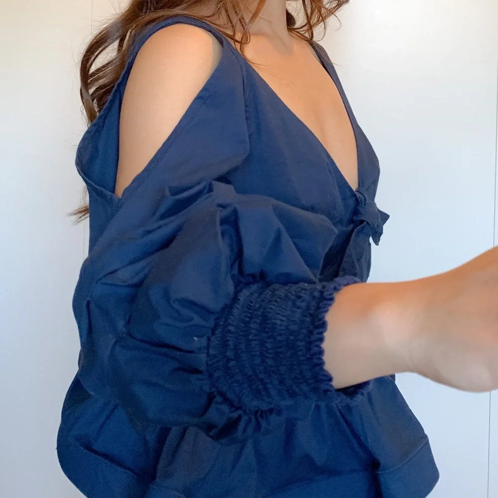 NAVY BLUE BLOUSES SIZE XS - Picture 3 of 9